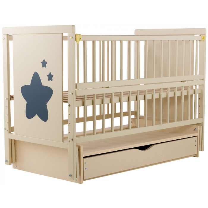 Ліжко Babyroom Зірочка Z-03 маятник, ящик, відкидний бік бук слонова кістка (624471)