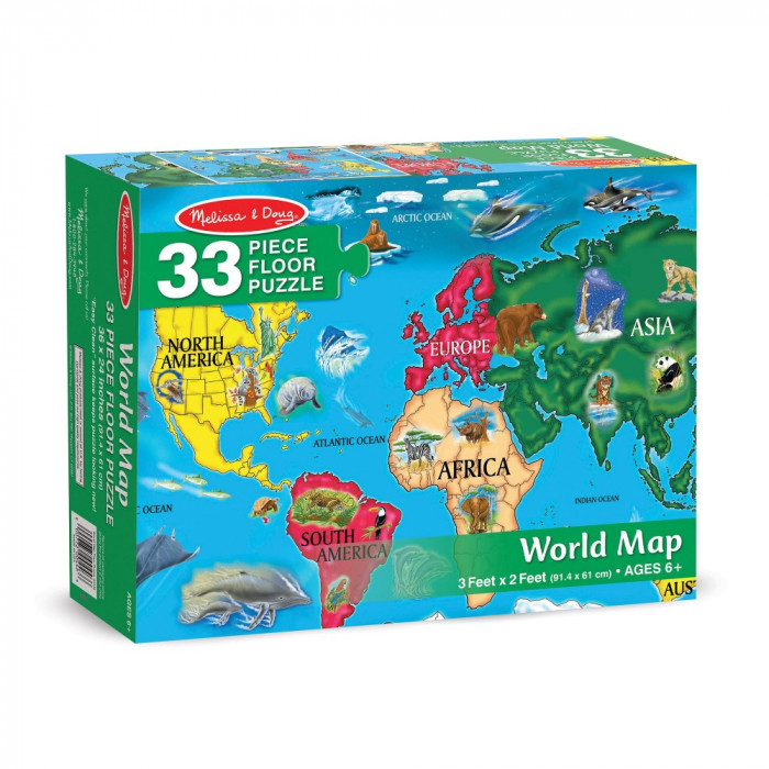 Мега-пазл "Карта світу", 33 елемента Melissa&Doug (MD10446)