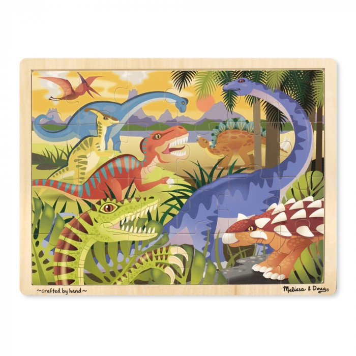 Дерев'яні пазли в рамці "Динозаври", 24 елемента Melissa&Doug (MD19066)