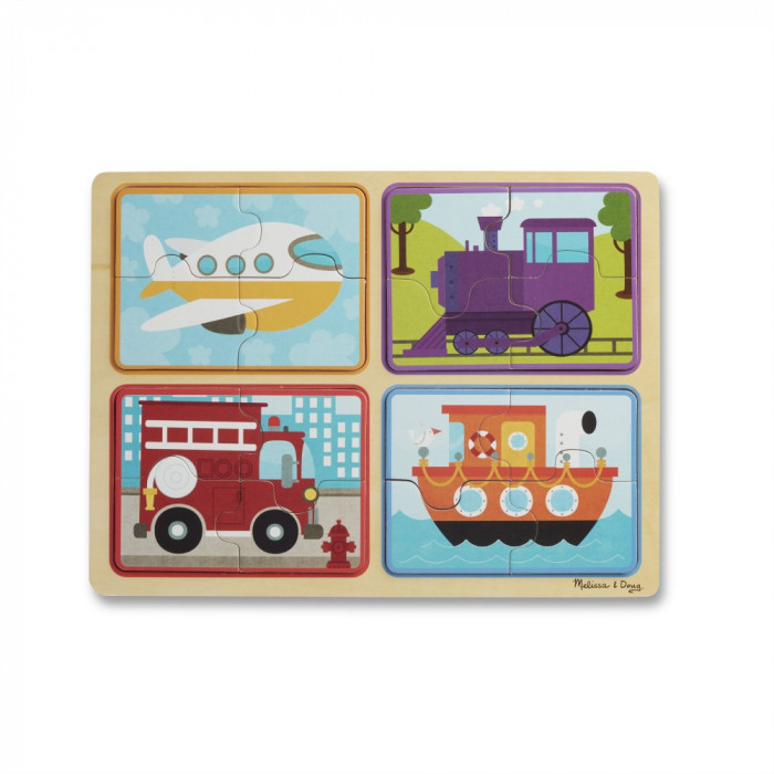 Дерев'яні пазли у футлярі "Транспортні засоби" Melissa&Doug (MD31361)