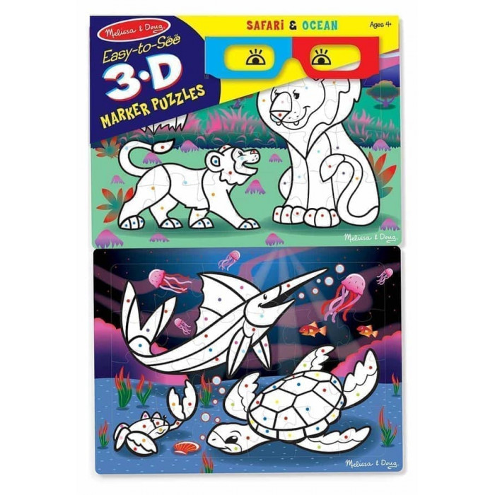 3D пазли-розмальовки "Сафарі / Океан" Melissa&Doug (MD8823)