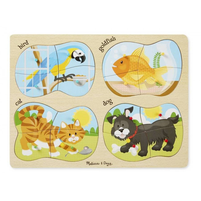Дерев'яні пазли 4 в 1 "Домашні тварини" Melissa&Doug (MD9861)
