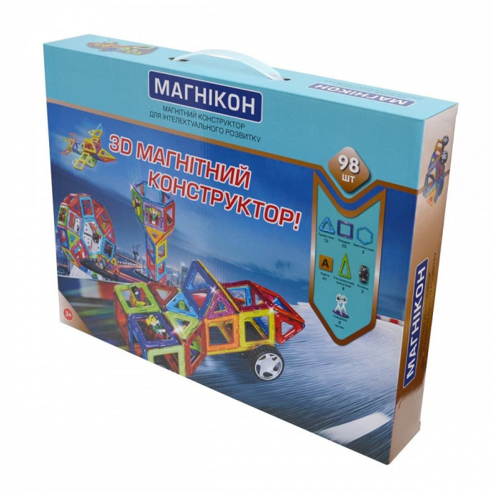 Магнітний конструктор МАГНІКОН, 98 деталей (MK-98)